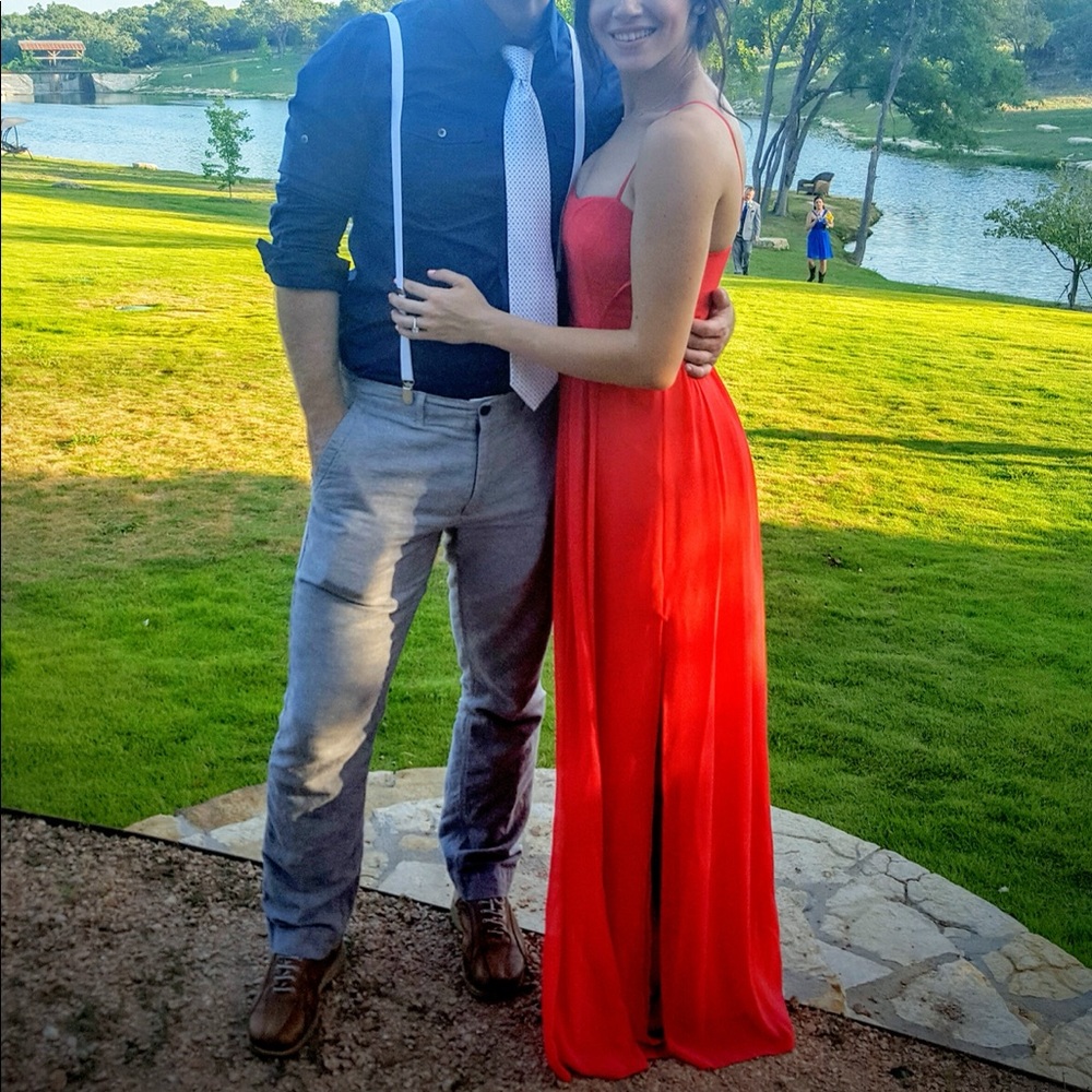 BCBG long red/orange Dress